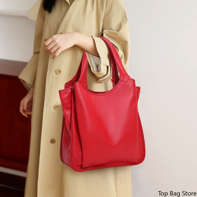 本革ショルダートートバッグ レディース フルグレインレザー  - Quiet Luxury Bags Tote のレビューと価格