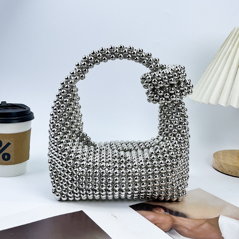 2026年夏新作　電気メッキシルバーカラーアクリルビーズハン - Luxury Bags For Summer のレビューと価格