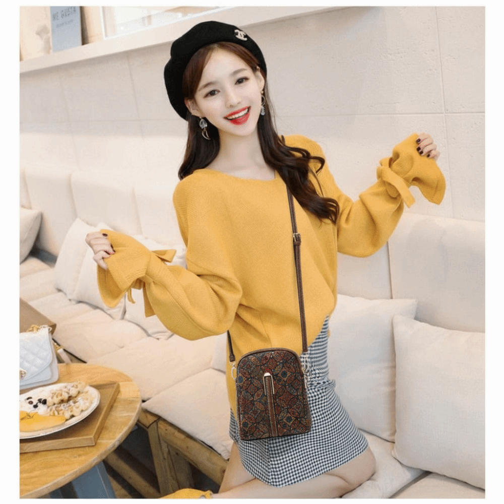 ファッションボヘミアンスタイルプリント電話バッグPUレザーエ - Luxury Bags For Summer のレビューと価格
