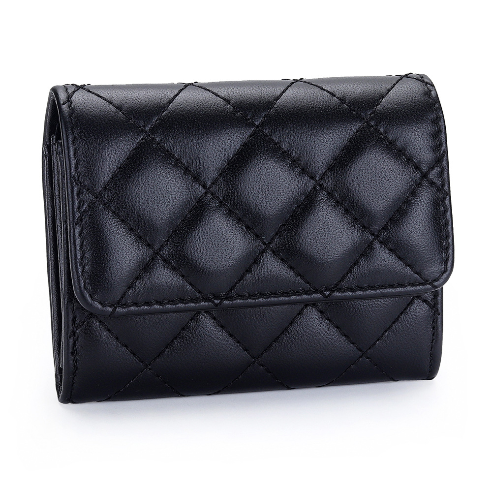 羊革キルティングカードホルダー レディース 二つ折りレザー  - Luxury Bags Brand Names のレビューと価格